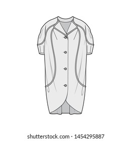 Outer Jacket fashion flat sketch template