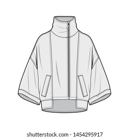 Plantilla de esbozo plano de la moda de la chaqueta externa