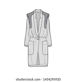 Outer Jacket fashion flat sketch template