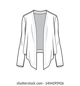 Outer Jacket fashion flat sketch template