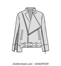 Outer Jacket fashion flat sketch template