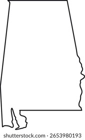 Äußere Karte Grenze von Alabama leere Umrisse amerikanischen Bundesstaat