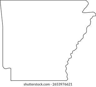 Borda exterior do mapa de Arkansas em branco esboço estado americano