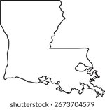 Outer map border of Louisiana blank outline american state