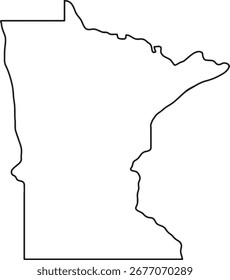 Äußere Karte Grenze von Minessota leere Umrisse amerikanischen Bundesstaat