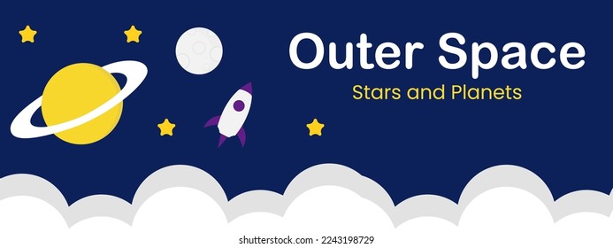 outer place banner template isolted navy background