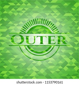 Outer realistic green mosaic emblem