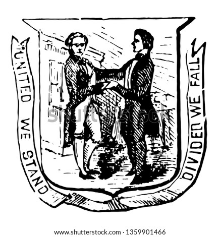 The outer ring of Kentucky seal is written with Commonwealth of Kentucky and inner ring shows state motto vintage line drawing.