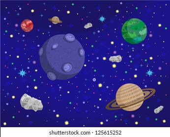 In outer space