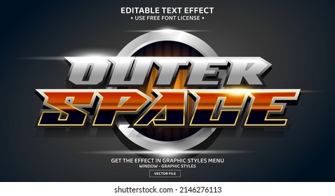 Outer space 3D editable text effect template