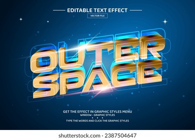 Outer space 3D editable text effect template