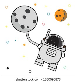 outer space astronaut vector illustration