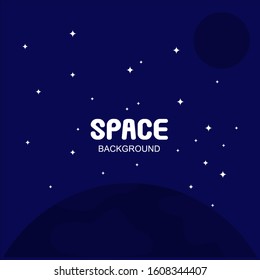 outer space background with the addition of planet earth moon and stars in dark blue