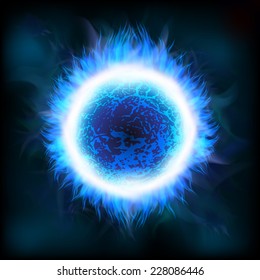 An outer space background with a blue star. Layered.