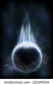 An outer space background with a dark planet and sky. Layered.