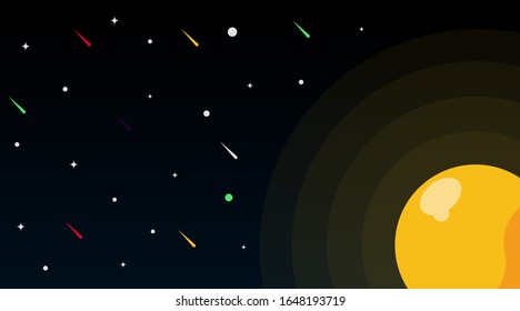 Outer space background illustration vector. Circumstances in space illustration