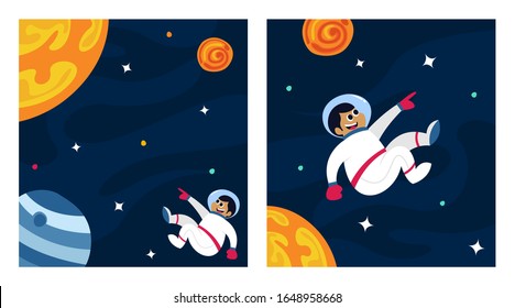 Outer space background illustration vector. Circumstances in space illustration