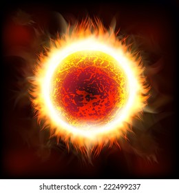 An outer space background with the sun. Layered.
