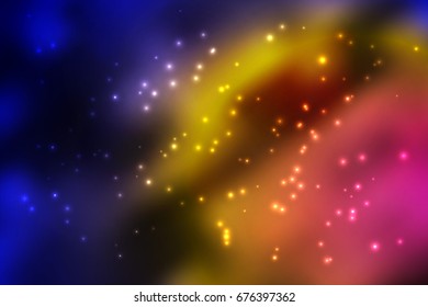 Outer space background texture. Glowing starry nebula. Colorful high definition night sky. Vector illustration