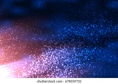 Outer space background texture. Glowing starry nebula. Colorful high definition night sky. Vector illustration. Blue color