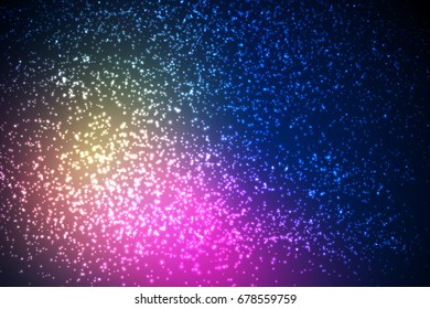 Outer space background texture. Glowing starry nebula. Colorful high definition night sky. Vector illustration. Blue color