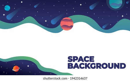 Outer Space background vector illustration  for web banner, landing, card, flyer, presentation.