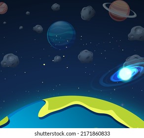 Outer space background wallpaper illustration