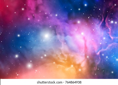 Outer space blue and pink nebula background for astrology calendar or science fiction book cover.