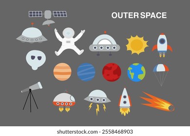 Outer Space Clipart Cosmic Illustrations for Creative Projects