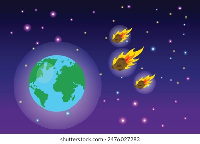 Outer space concept. Colored flat vector illustration isolated.