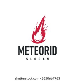 outer space concept with meteorite logo, space rock as asteroid simple silhouette vintage symbol illustration brand or business product and design template