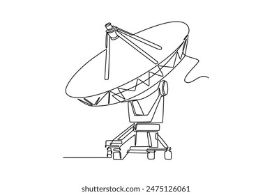 Outer space concept. Single line draw design vector graphic illustration.