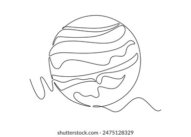 Outer space concept. Single line draw design vector graphic illustration.