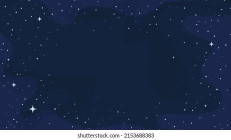 Outer space. Cosmos with stars background with copy space, deep space vector illustration. Starry universe, cosmic constellation, astrology and horoscope concept, night sky with bright sine