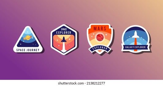 Outer Space Exploration Badges Collection vector arwork 