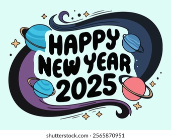 Outer Space Festivities: Creative 2025 New Year Design