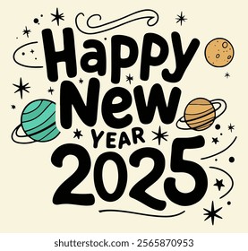 Outer Space Festivities: Creative 2025 New Year Design