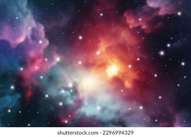 Outer space futuristic background with cosmos and sky. Cosmic background. Universe background. Galaxy vector art.