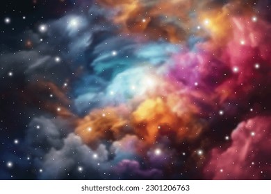 Outer space futuristic background with cosmos and sky. Cosmic background. Universe background. Galaxy vector art.