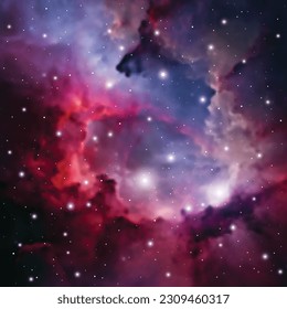 Espacio exterior de fondo futurista con cosmos y cielo. Fondo cósmico. Fondo universal. Arte vectorial de galaxia.