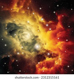 Outer space futuristic background with cosmos and sky. Cosmic background. Universe background. Galaxy vector art.