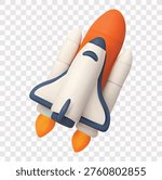 Outer Space and Galaxy Exploration Vector Icon Set | 3D icon set |  a space shuttle