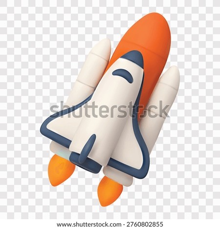 Outer Space and Galaxy Exploration Vector Icon Set | 3D icon set |  a space shuttle