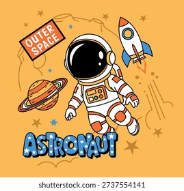 OUTER SPACE, GRAPHIC T SHIRT VECTOR DESAGN.