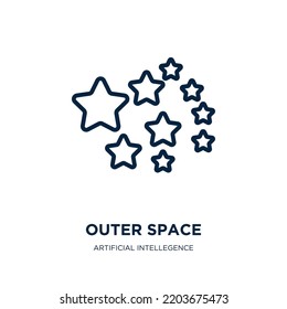 Outer Space Icon From Artificial Intellegence And Future Technology Collection. Thin Linear Outer Space, Space, Planet Outline Icon Isolated On White Background. Line Vector Outer Space Sign, Symbol 