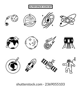 Weltraumsymbol Set, True Black Icon