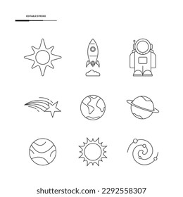 Outer Space Icon Set Vector Design.