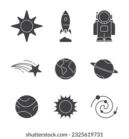 Outer Space Icon Set Vector Design.