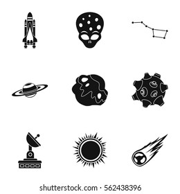 Outer space icons set. Simple illustration of 9 outer space vector icons for web