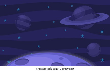 Outer space illustration for video game background